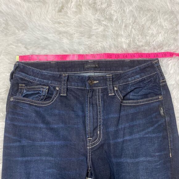 Silver Grayson Jeans Mens 36X32 Dark Blue Denim Straight Leg LIKE NEW - Picture 9 of 11